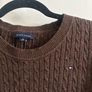 Tommy Hilfiger Women’s Chocolate Cable Knit Sweater
